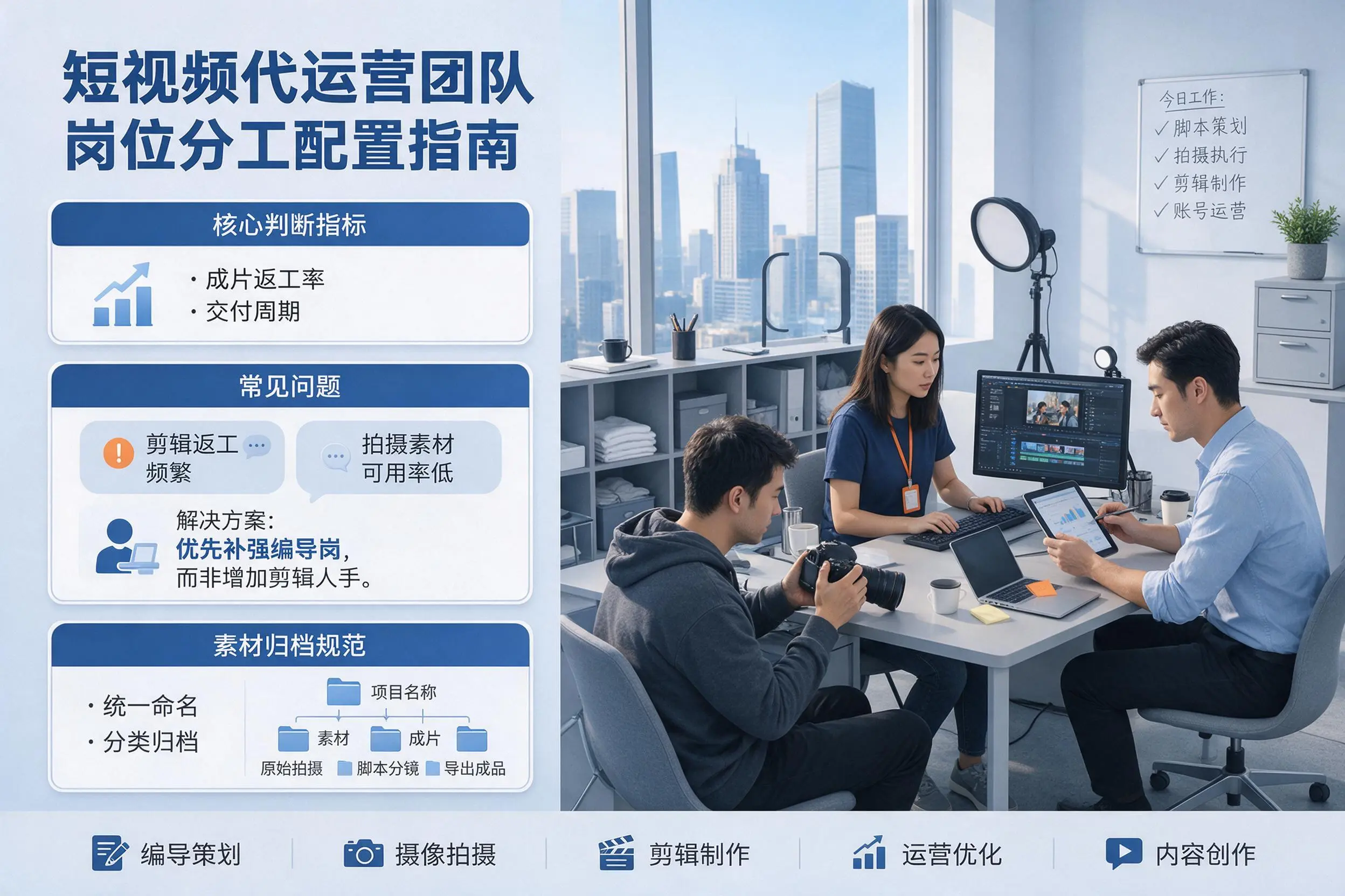 短视频代运营团队如何配置？嘉峪关企业岗位分工科普说明