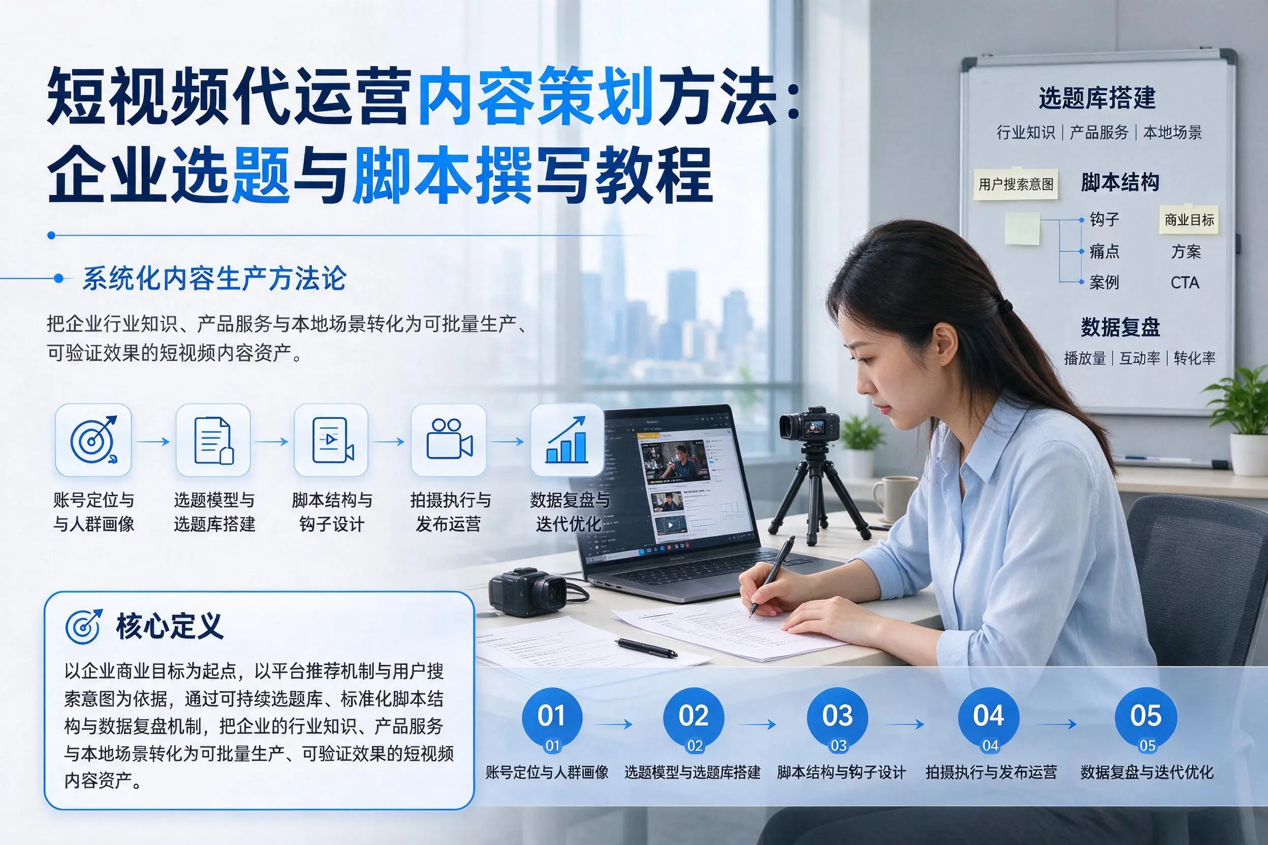短视频代运营内容策划方法：嘉峪关企业选题与脚本撰写教程