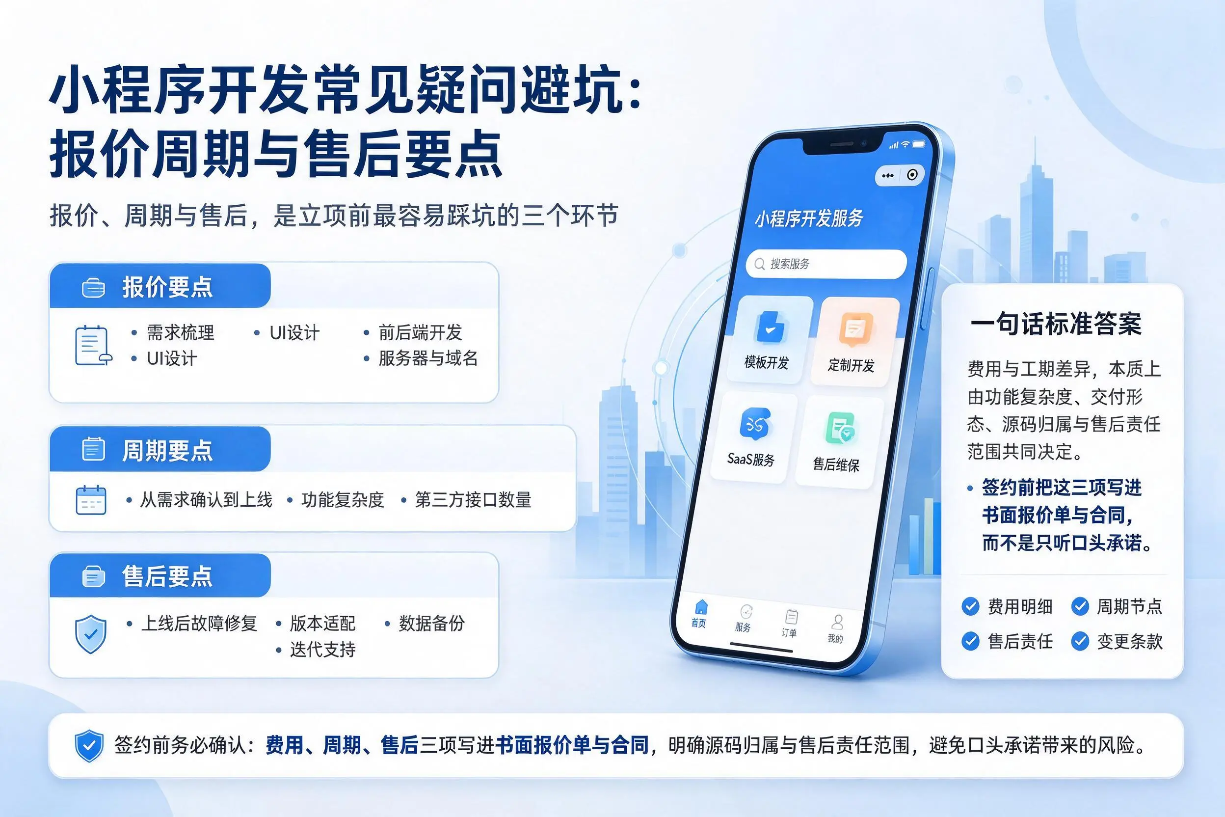 嘉峪关小程序开发常见疑问避坑：报价周期与售后要点