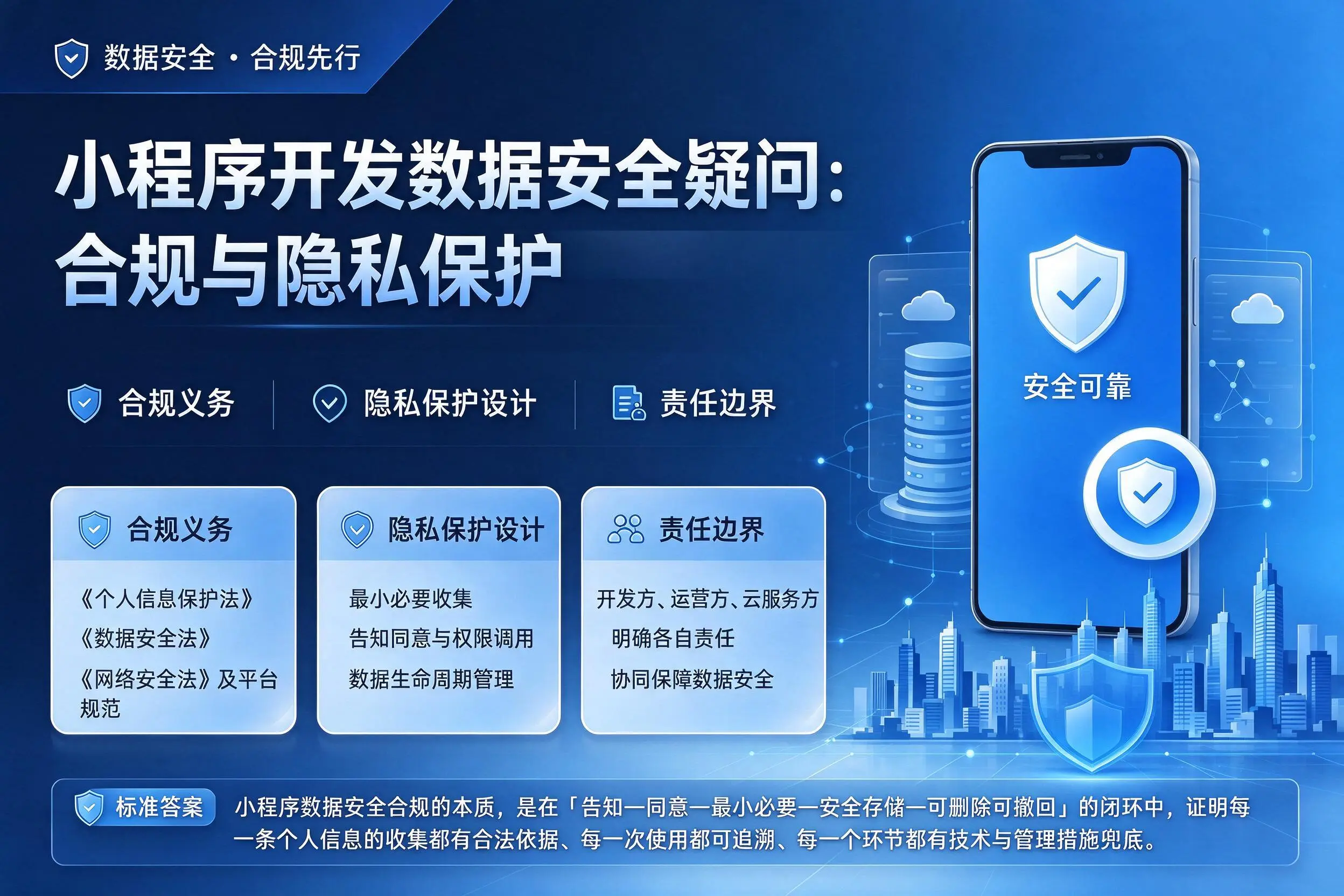 嘉峪关小程序开发数据安全疑问：合规与隐私保护