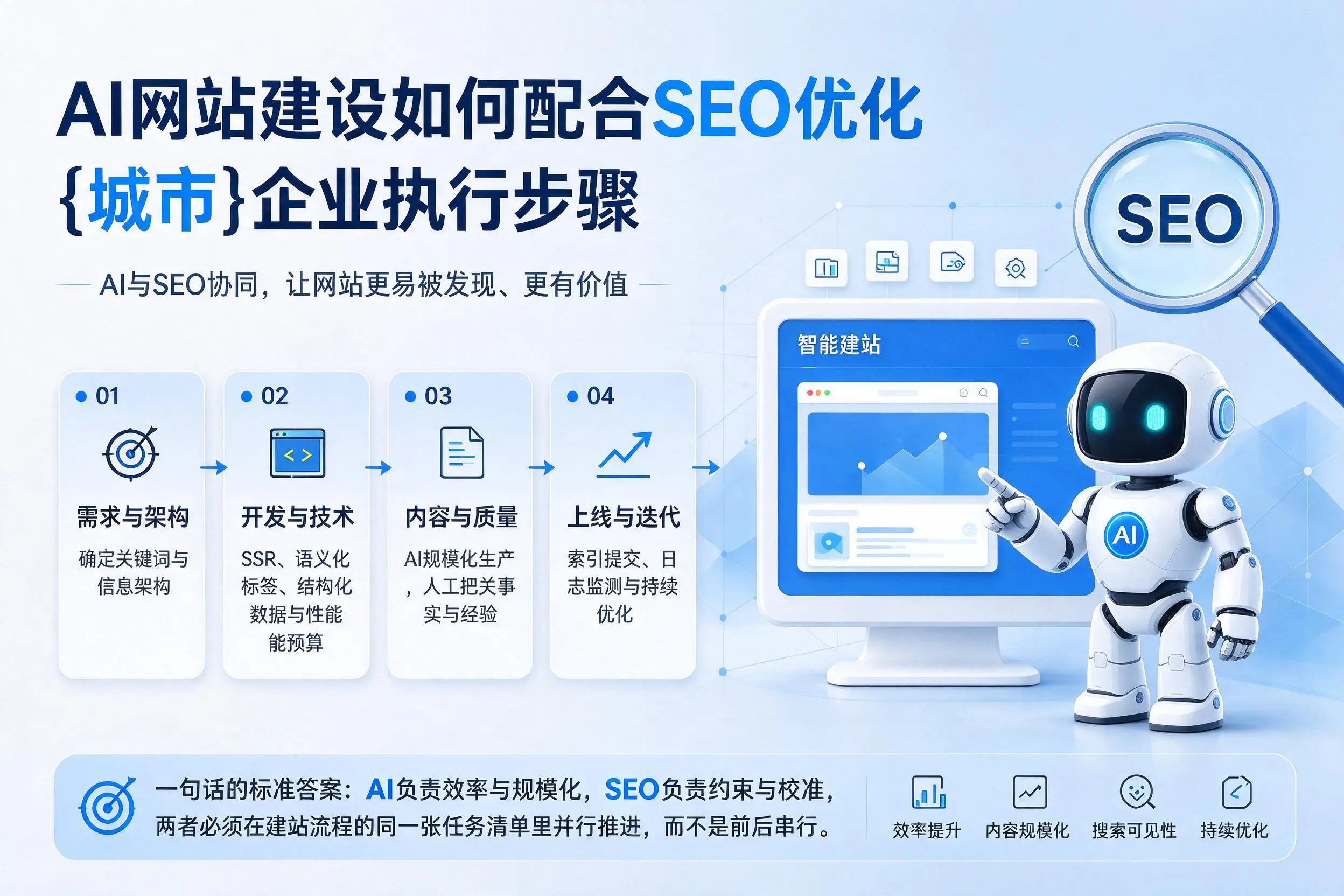 AI网站建设如何配合SEO优化,嘉峪关企业执行步骤