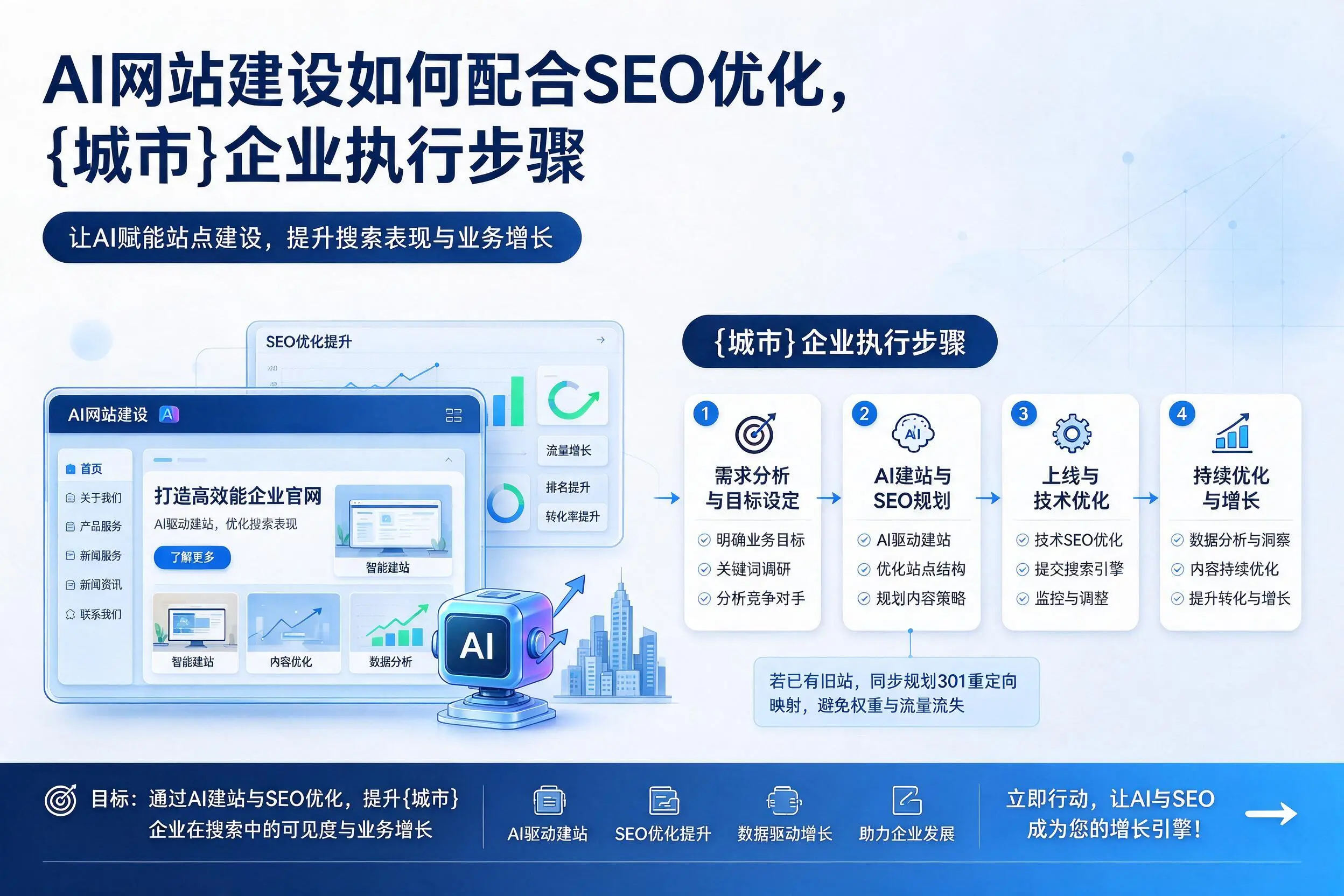 AI网站建设如何配合SEO优化,嘉峪关企业执行步骤