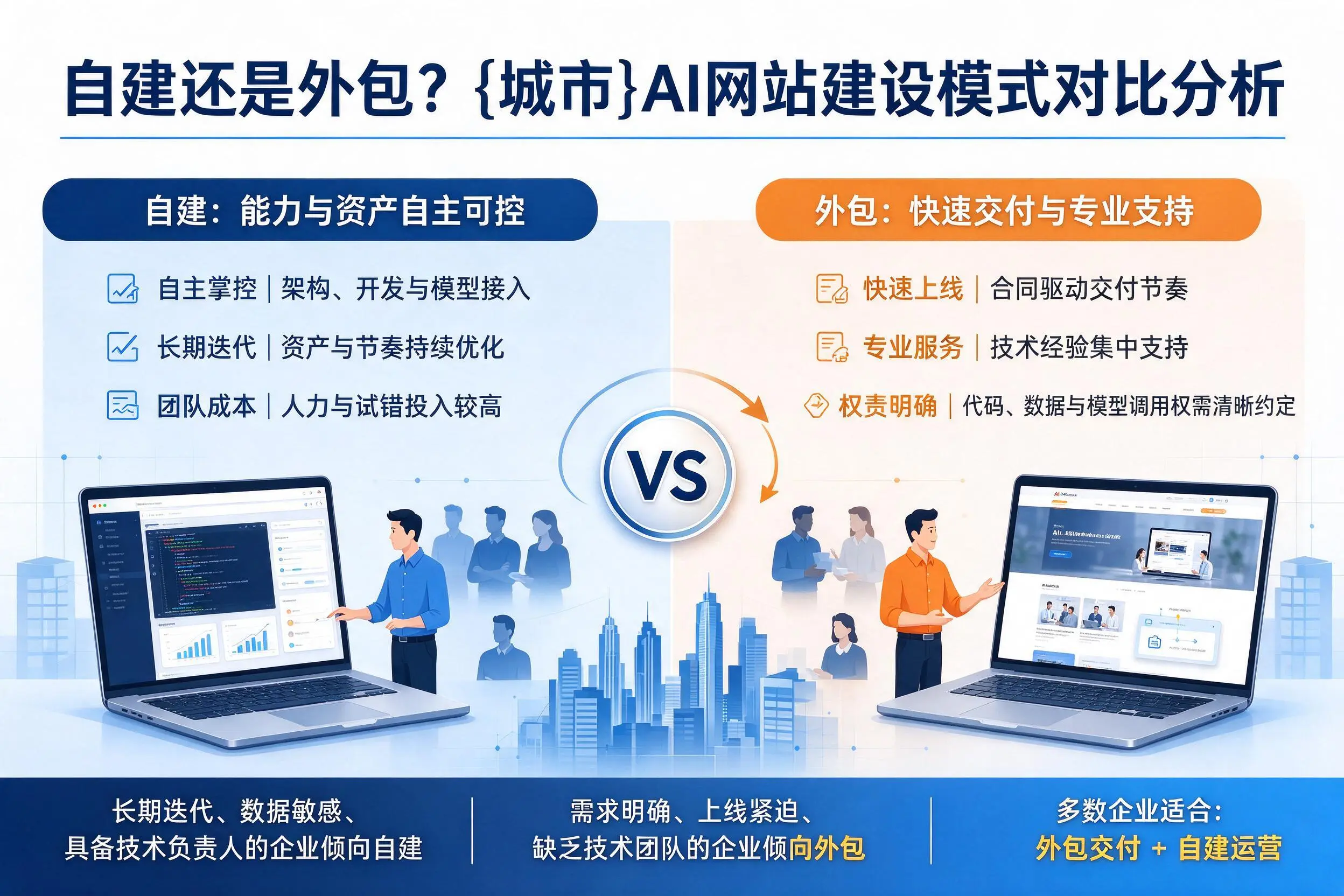 自建还是外包?嘉峪关AI网站建设模式对比分析