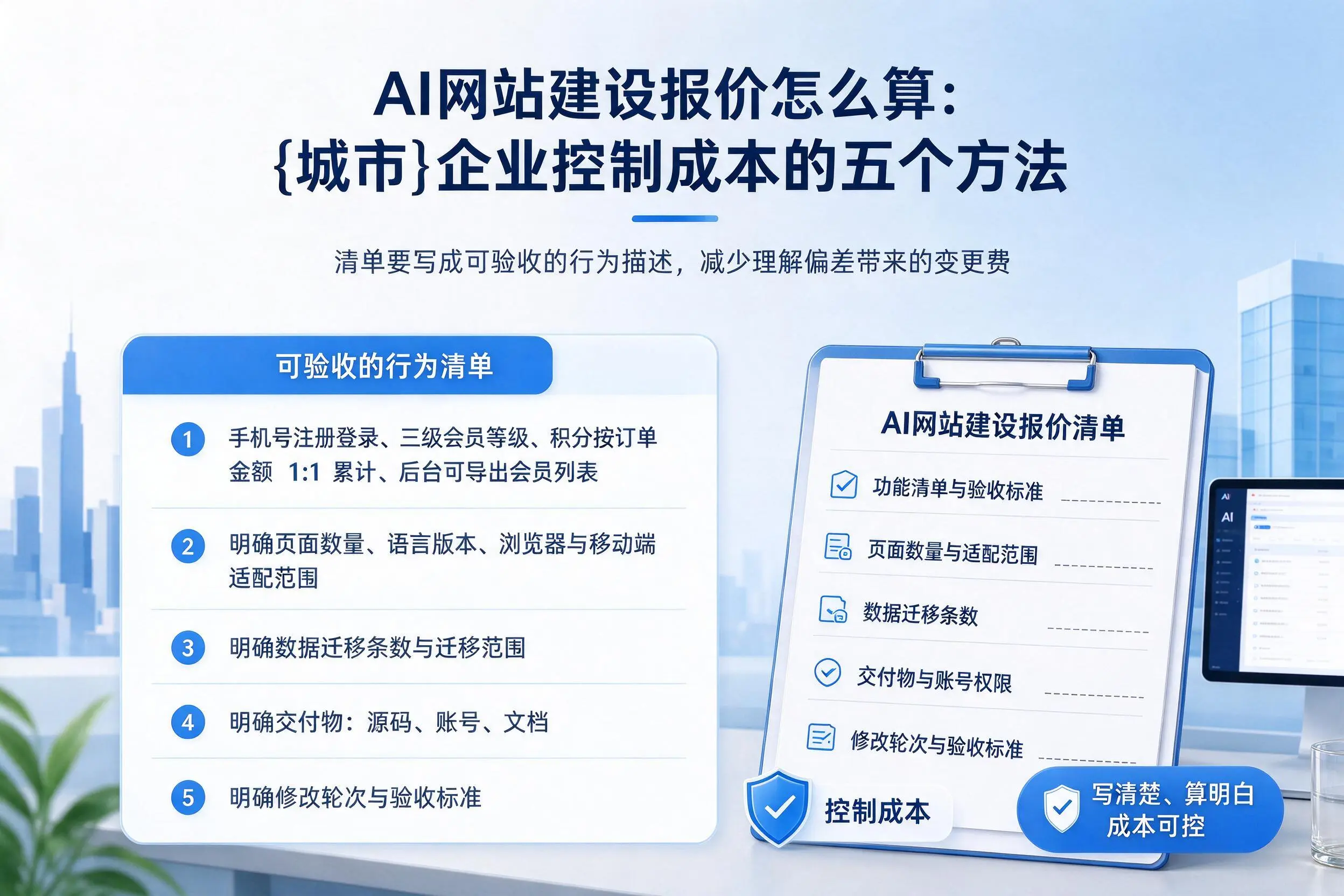 AI网站建设报价怎么算:嘉峪关企业控制成本的五个方法